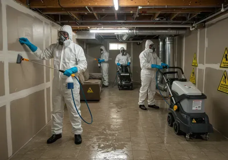 Basement Moisture Removal and Structural Drying process in Franklin County, NC